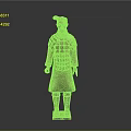 Ancient Chinese Terracotta Warrior Sculpture With Detailed Armor And Standing Pose