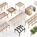 Various Wooden Pergola Designs with Square Round and Arch Shapes for Outdoor Garden