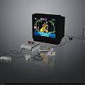 Retro Gaming Setup With Vintage TV Console Controllers And Game Cartridges