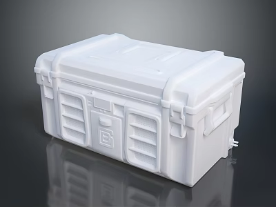 White Hard Shell Equipment Case with Secure Locks and Ventilation Grilles 3d model