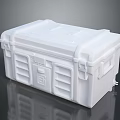 White Hard Shell Equipment Case with Secure Locks and Ventilation Grilles 3d model