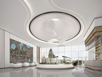 Modern sales office hall sand table area 3d model