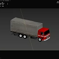 Red Cargo Truck With Canvas Covered Bed For Commercial Transport