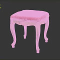 Ornate Single Chair With Pink Upholstered Seat And Golden Carved Legs Classic Design