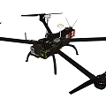 Smart Machine Drone Quadcopter with Black Frame and Rotating Propellers 3d model