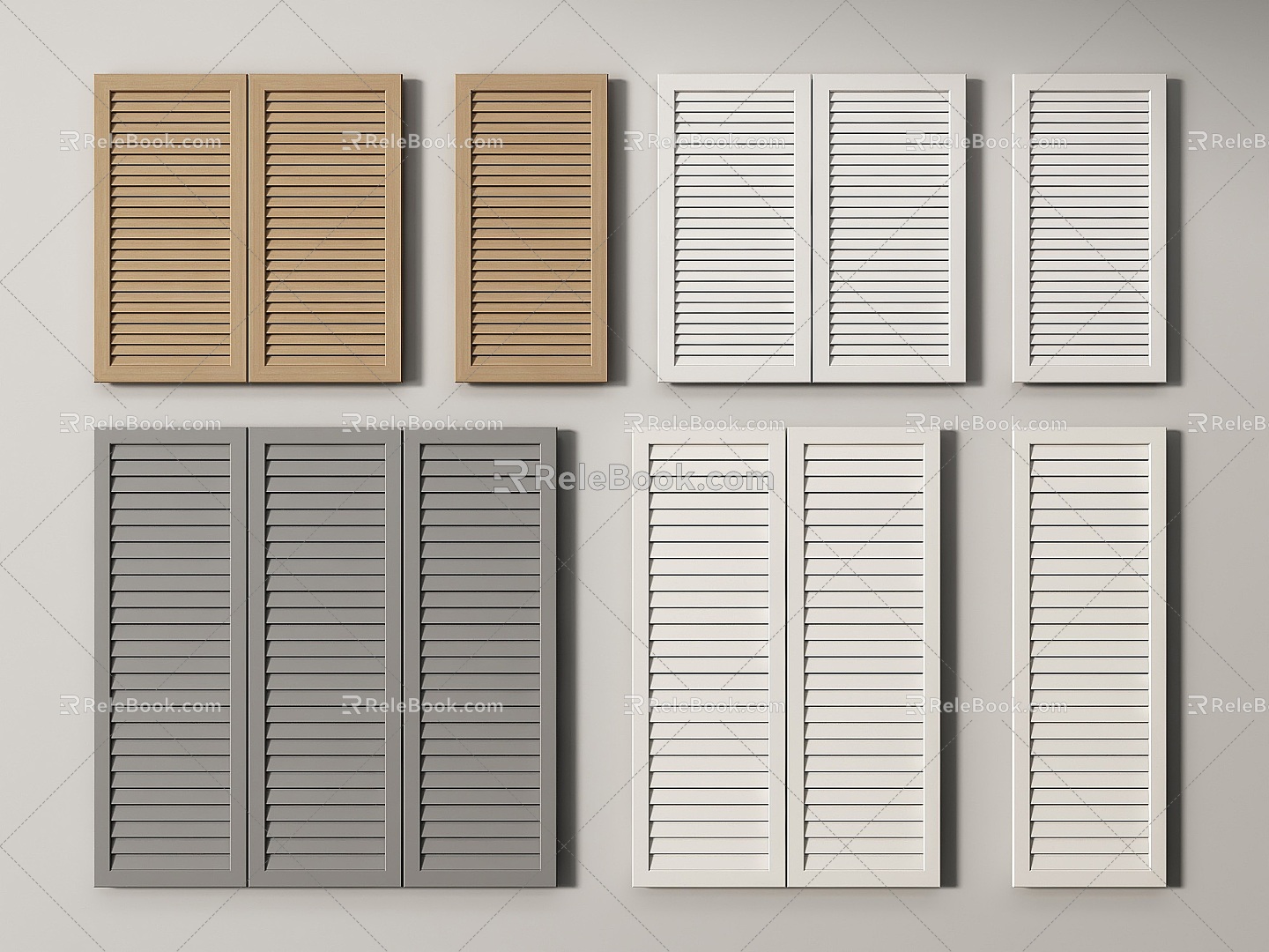 Modern shutter door shutter shutter cabinet door shutter door shutter panel 3d model