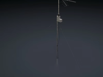 Modern Metal Chandelier With Slim Pole And Minimalist Light Bulb Design 3d model