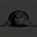 Realistic Gray Seal Lying On Neutral Background With Detailed Fur Texture