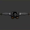 3D Character Design With Gray Outfit Helmet Mask Backpack And Brown Boots