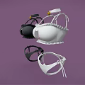 Cute Cat Pattern Women's Bikini Sets With Ruffle Trim In Black And White