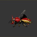 fly green head fly insect animal 3d model