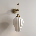 Brass Wall Lamps With White Glass Shade And Transparent Glass Shade Mounted On Wall