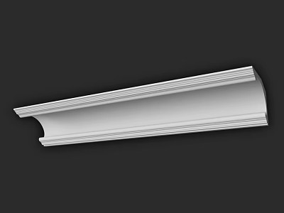 White Decorative Molding With Layered Design For Interior Architectural Decoration 3d model