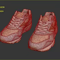 Light Beige Retro Athletic Shoes With Copper Accents Mesh Upper White Laces And Thick Sole
