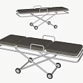 Medical Stretcher with Metal Frame Gray Mattress and Wheels for Emergency Use