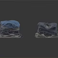 Neatly Folded Blue And Gray Clothes Stacked As Everyday Household Essentials