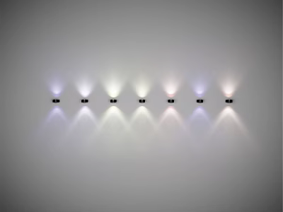 Modern Wall Lamps With Colorful Light Projection Arranged In A Row 3d model