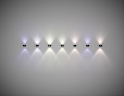 Modern Wall Lamps With Colorful Light Projection Arranged In A Row 3d model