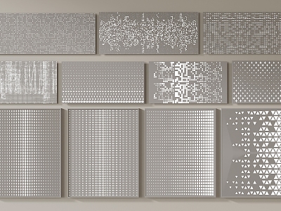 Modern Perforated Panel Background Wall 3d model