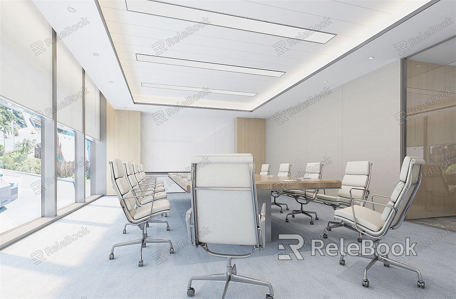 Modern conference room lecture hall lecture hall conference table and chair boss chair office sunshade roller blind model