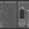 Traditional Entry Gates with Various Arched Designs and Wooden Doors on Brick Walls
