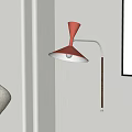 Modern Brown Wall Lamp With Curved Metal Arm And White Shade On Wall