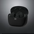 Black Wireless Earbuds With Open Charging Case And Modern Design