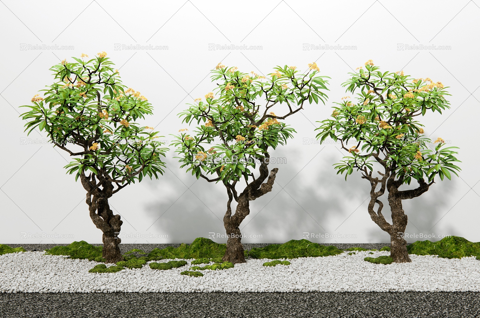 egg flower tree landscape tree moss plant 3d model