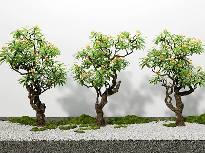 egg flower tree landscape tree moss plant 3d model