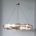 Modern Pendant Lights With Ring Shaped Metal Frames And Glass Details For Interior