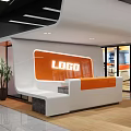 Modern Front Desk Reception Area 3d model