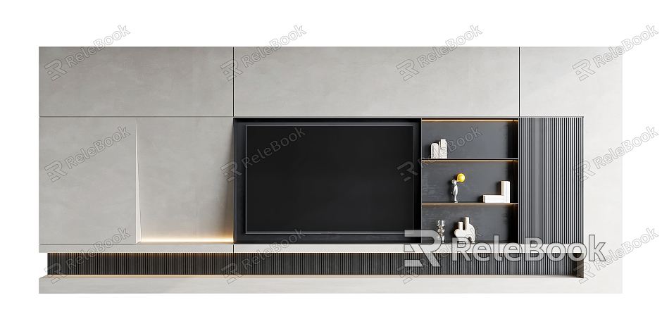 Modern TV background wall model