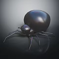 Futuristic Spider Creature With Metallic Black Sphere Body And Long Legs
