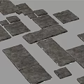 Gray Stone Stepping Stones With Rough Texture For Garden Pathway Arrangement