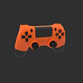 Orange Wireless Game Controller for PC Gaming with Buttons Joysticks and PS Logo Design