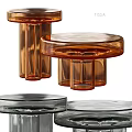 Modern Leisure Sofa Set With Glass Coffee Tables Transparent And Brown Design