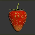 Vibrant Red Fresh Strawberry With Green Leaves And Yellow Seeds On Black Surface