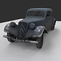 Vintage Car With Worn Gray Body Distinctive Grille And Retro Design