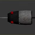 Rusty Metal Barrel Device With Red Button And Mechanical Character Features 3d model