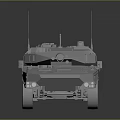 Modern Wheeled Armored Military Vehicle With Six Wheels Antennas And Metallic Finish
