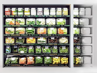 Modern Shelf Supermarket Vegetable Rack 3d model