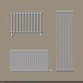White Wall Mounted Radiators With Various Modern Designs For Home Interior 3d model