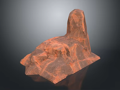 Red Rock Landscape Featuring Naturally Formed Textured Surface And Distinctive Landform 3d model