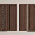 Dark Wooden Door Panels With Carved Patterns Lattice Details And Decorative Edges