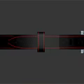 Black Belt With Red Stitching And Silver Metal Buckle For Daily Use