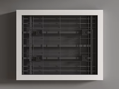 Modern Minimalist Ceiling Design With White Frame And Black Grid Structure 3d model