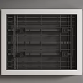 Modern Minimalist Ceiling Design With White Frame And Black Grid Structure 3d model