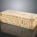 Ornate Carved Household Storage Box With Classic Design And Intricate Decorative Patterns