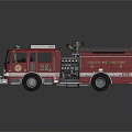 Red Fire Truck Number 22 With Ladder And Shiny Firefighting Equipment