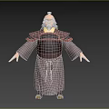Elderly Man In Traditional Robe With Gray Hair Long Beard And Arms Outstretched